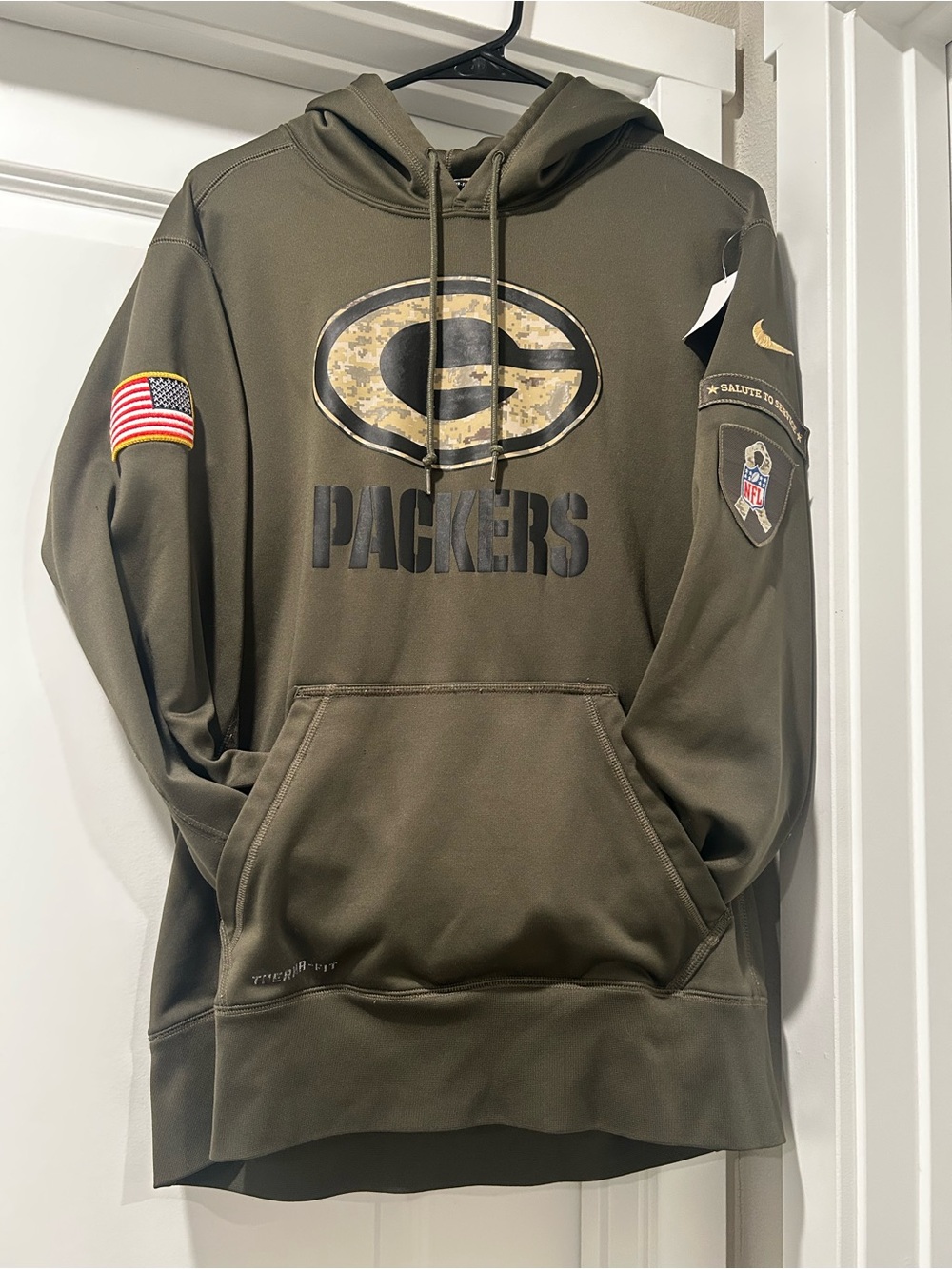 Green Packers Camo Logo Pullover Hoodie NFL Service to Our Troops Hoodie